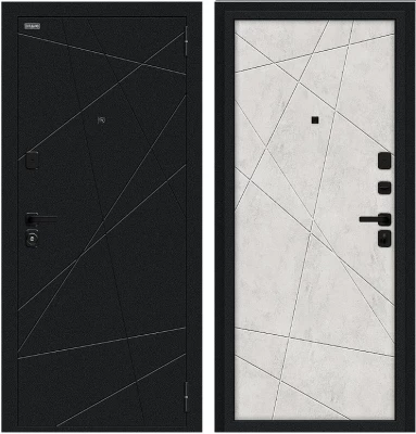 Дверь Браво Граффити-5/SBlack Букле черное/Look Art