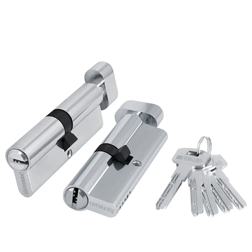 Фото Цилиндровый механизм (200 ZM/100) 2000ZMKnob100(45+10+45) CP хром 5Key с вертушкой