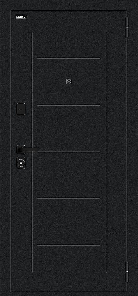 Фото Входная дверь Борн/SBlack Букле черное/Riviera Ice BR6184 внешняя сторона