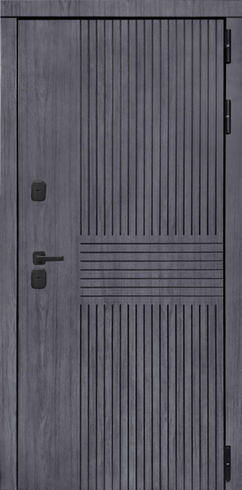 Входная дверь ДвериПРО Берген ФЛ-256 (10мм, бетон пепельный) DPRO195389 внешняя сторона