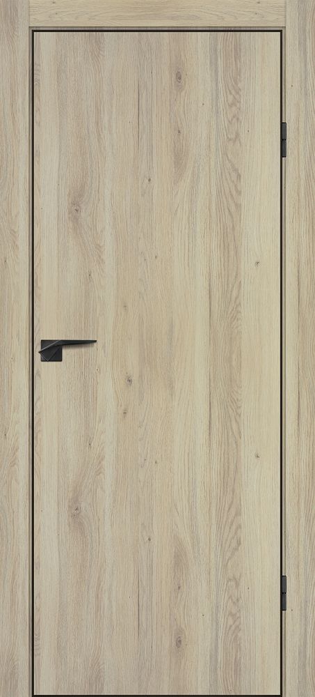 Фото Межкомнатная дверь P-1, кромка ABS черная c 4-х ст. Дуб молочный